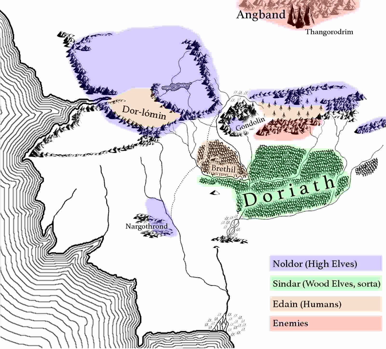 A simplified version of the Children of Hurin map.